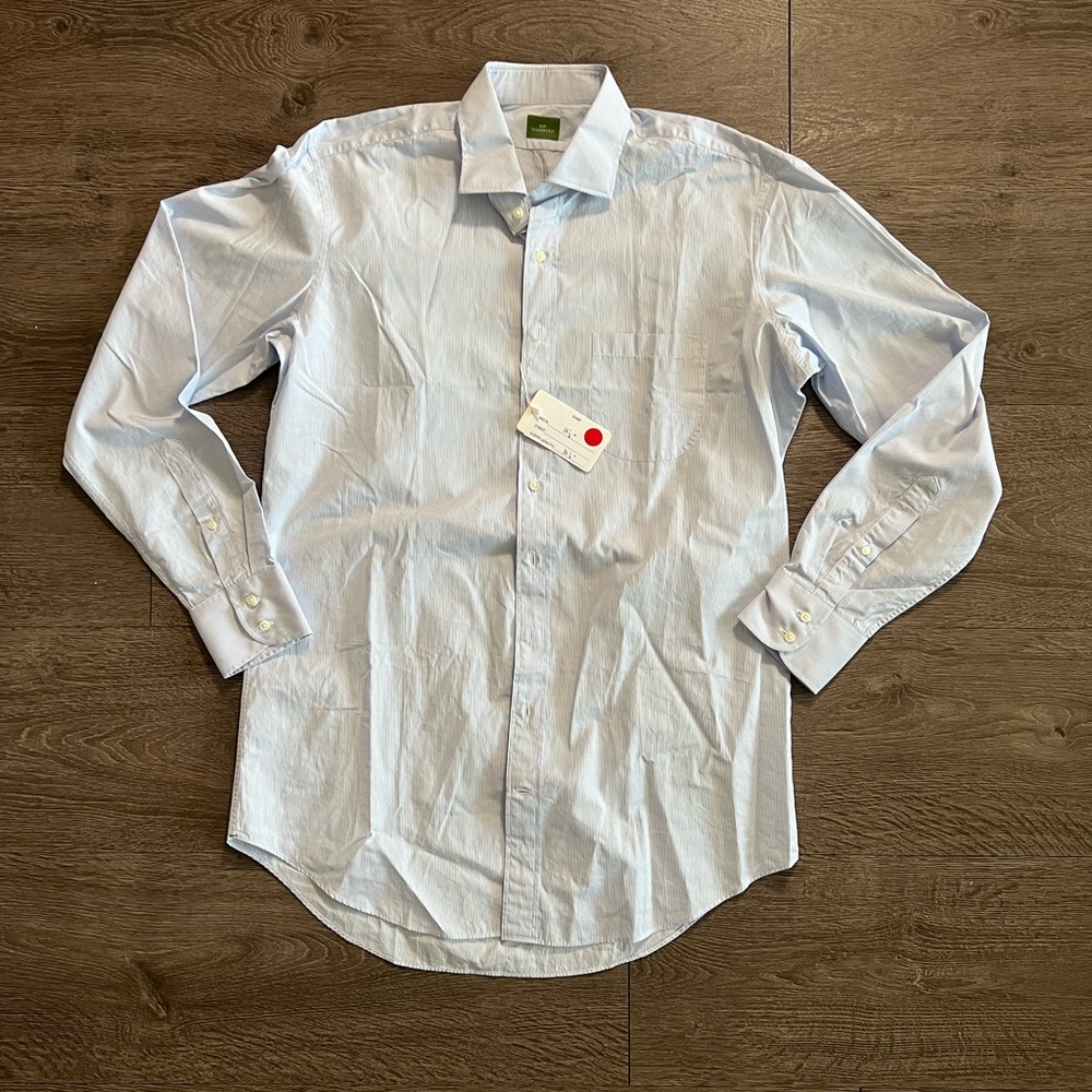 Sid Mashburn Poplin Dress Shirt - Sky Blue Pencil Stripe - 16.5 T - 36.5 sleeve
